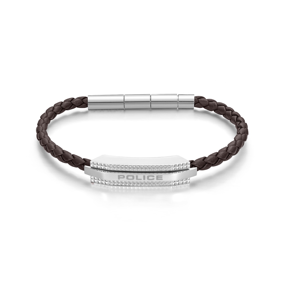 Police Men’s Leather Bracelet - Brown Leather