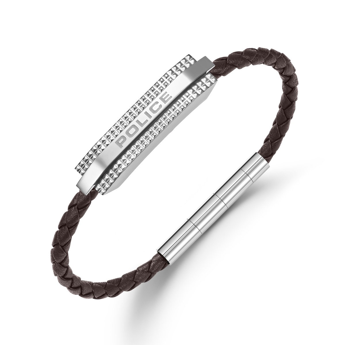 Police Men’s Leather Bracelet - Brown Leather