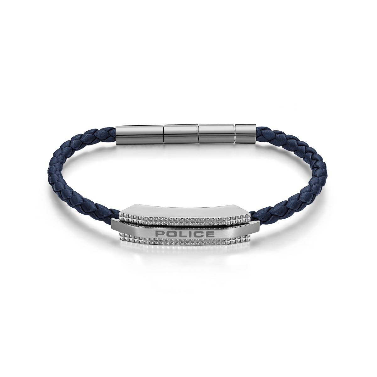 Police Men's Blue Leather Bracelet 
