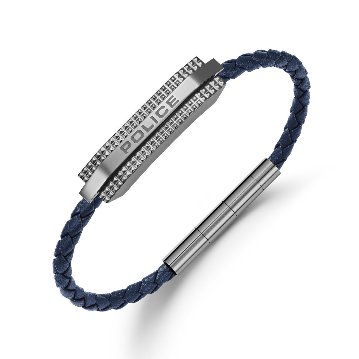 Police Men's Blue Leather Bracelet 