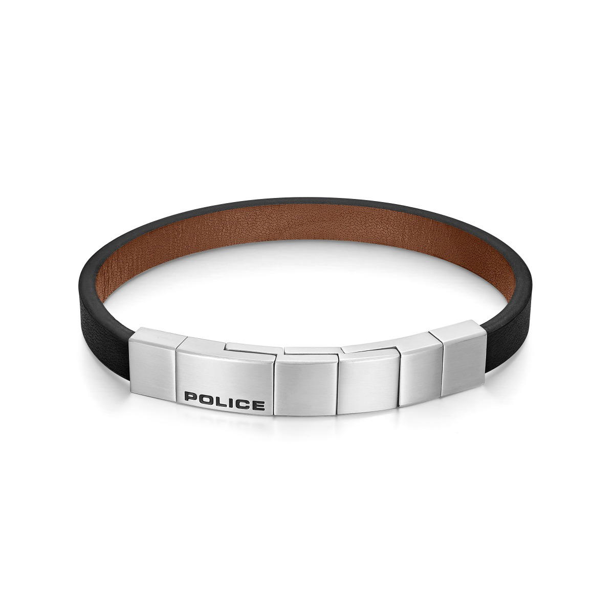 Police Men's Leather Bracelet - Black & Brown 