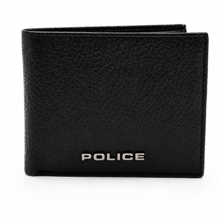 Police Pebbled Leather Wallet - Stylish & Functional