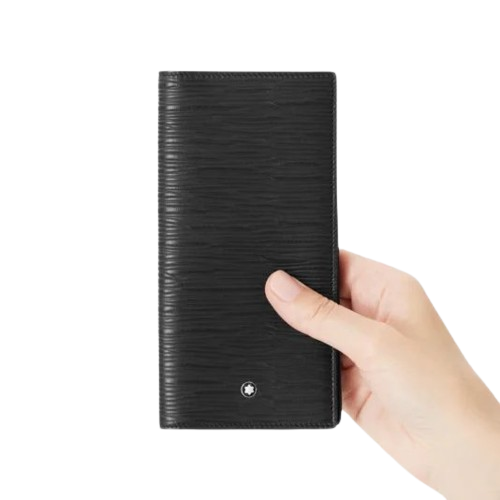 Montblanc 4810 Long Wallet 15cc Black Leather 