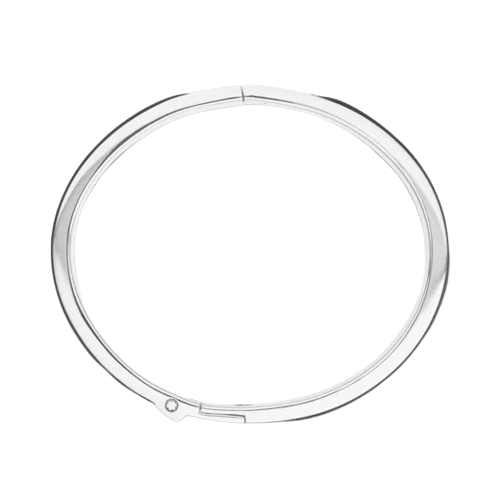 Montblanc M Logo Bangle Steel Black Leather