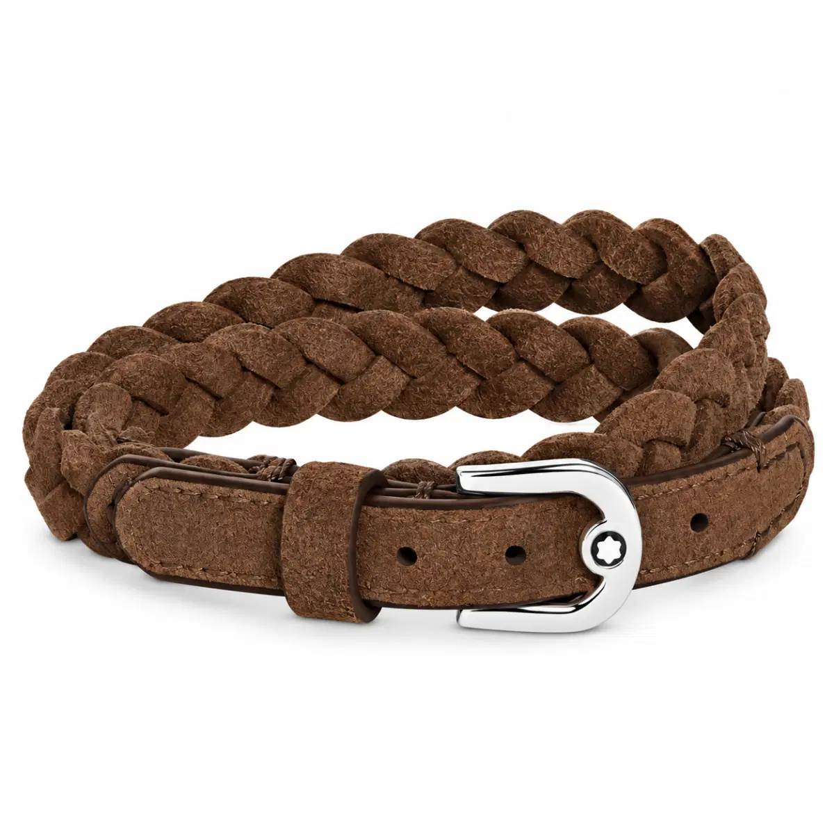 Montblanc Horseshoe Buckle Adjustable Brown Suede Bracelet