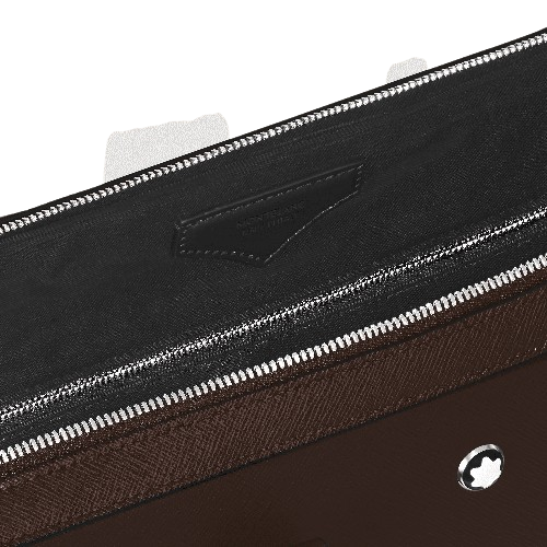 Montblanc Thin Briefcase in Sartorial Leather Ebony Brown