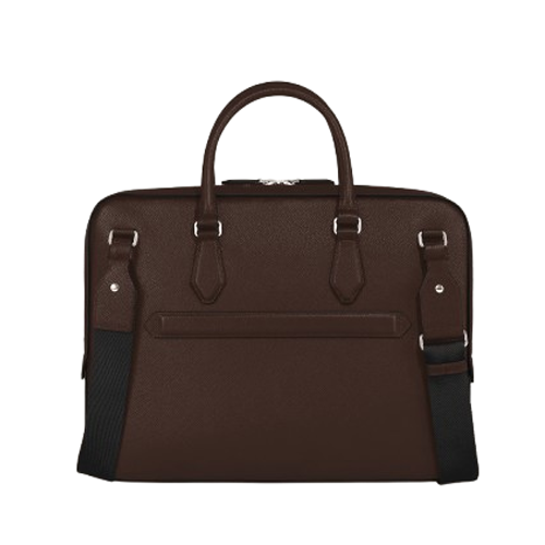 Montblanc Thin Briefcase in Sartorial Leather Ebony Brown