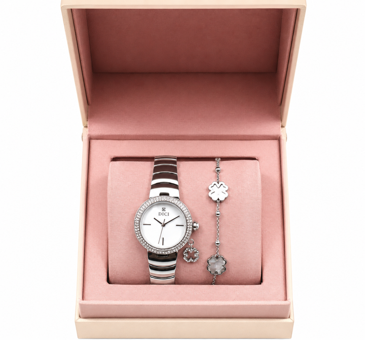 DICI Milano Women's Silver Watch with Matching Bracelet