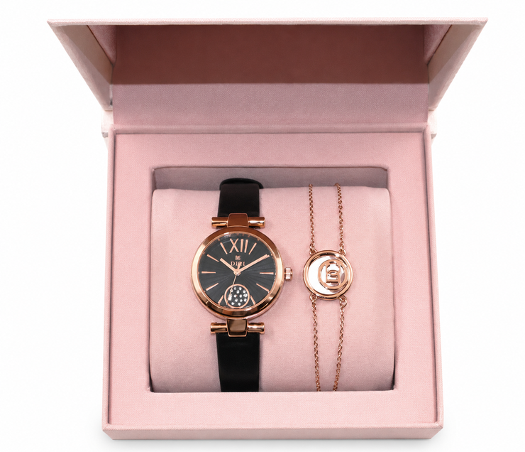 DICI Milano Women's Watch Set with Bracelet - Black