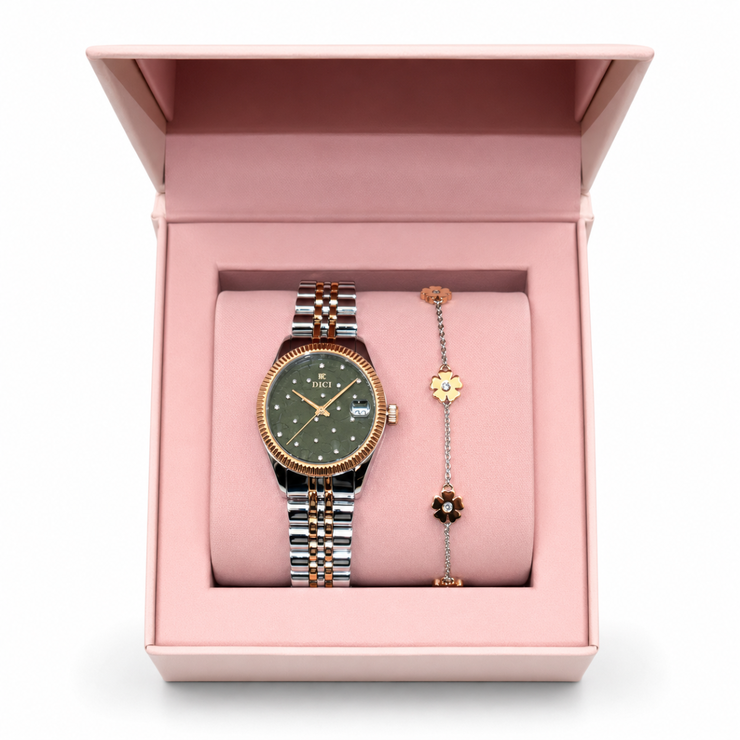 DICI Milano Women's Watch Set - Two-Tone with Green