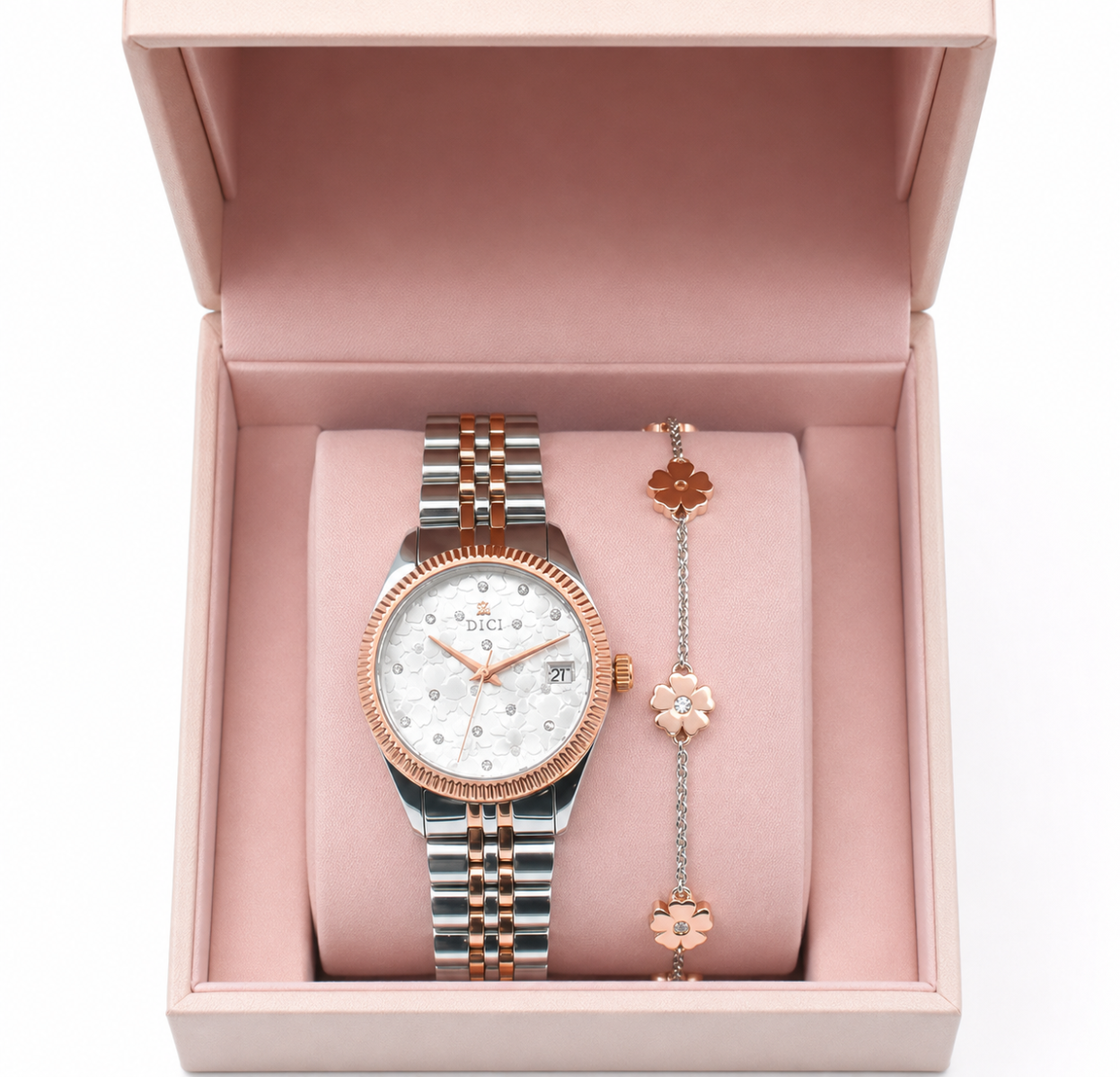 DICI Milano Watch and Bracelet Set - Stylish Two-Tone