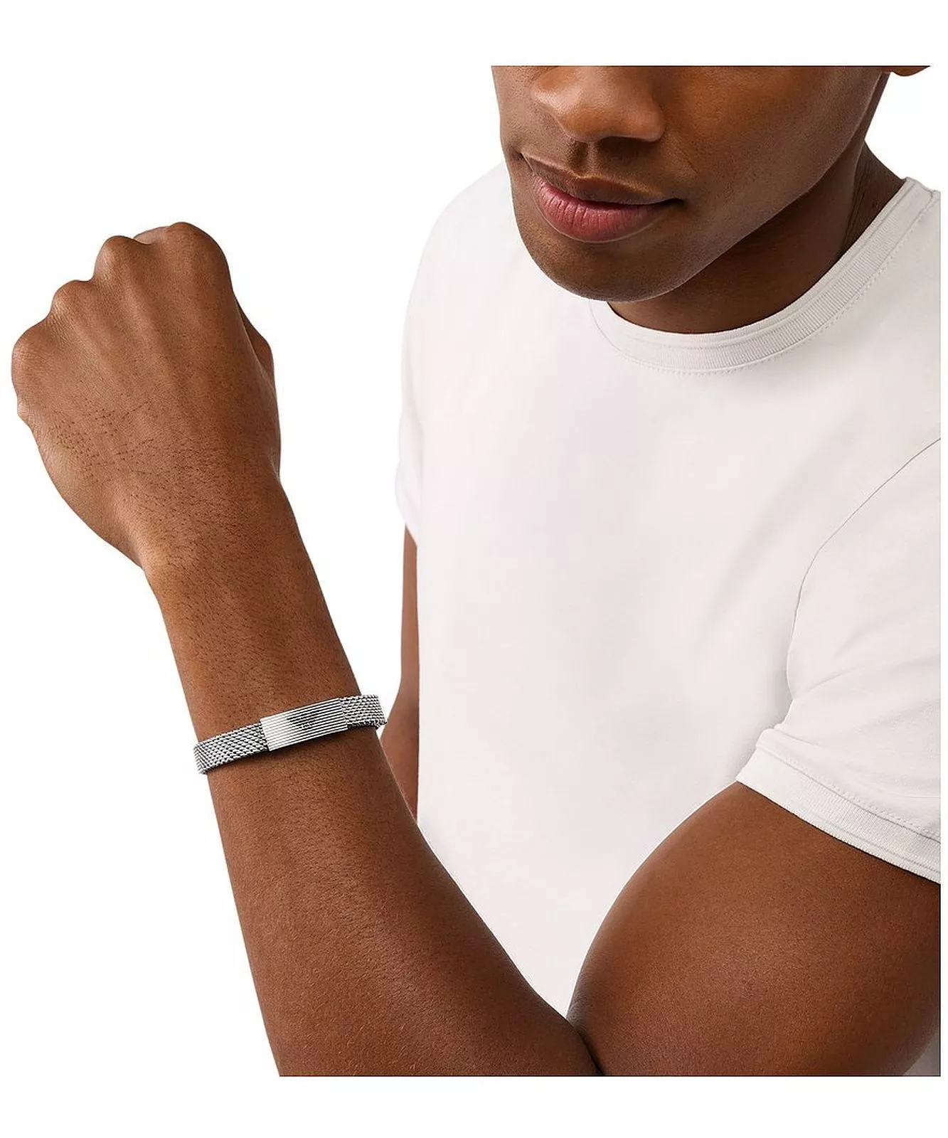 Emporio Armani Men's Steel Mesh Bracelet with Logo