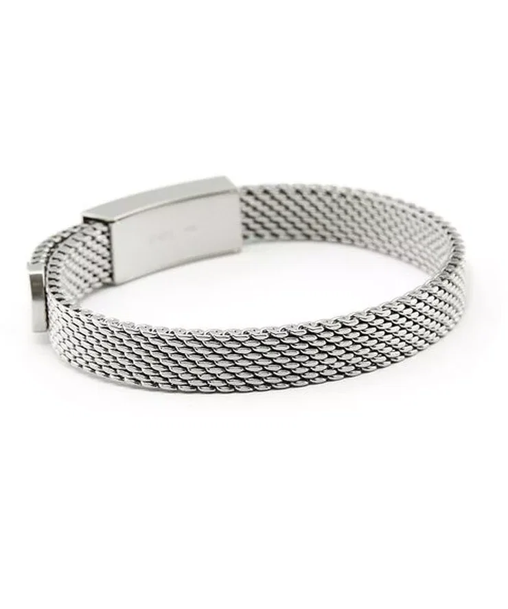 Emporio Armani Men's Steel Mesh Bracelet with Logo