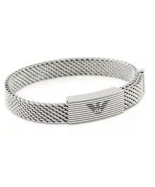 Emporio Armani Men's Steel Mesh Bracelet with Logo