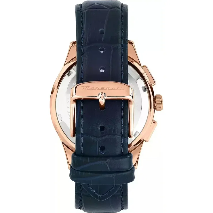 Maserati Sorpasso Men's Chronograph Watch - Blue Leather Strap