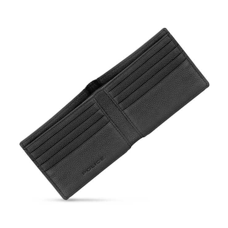 Police Men's Textured Leather Wallet – Black