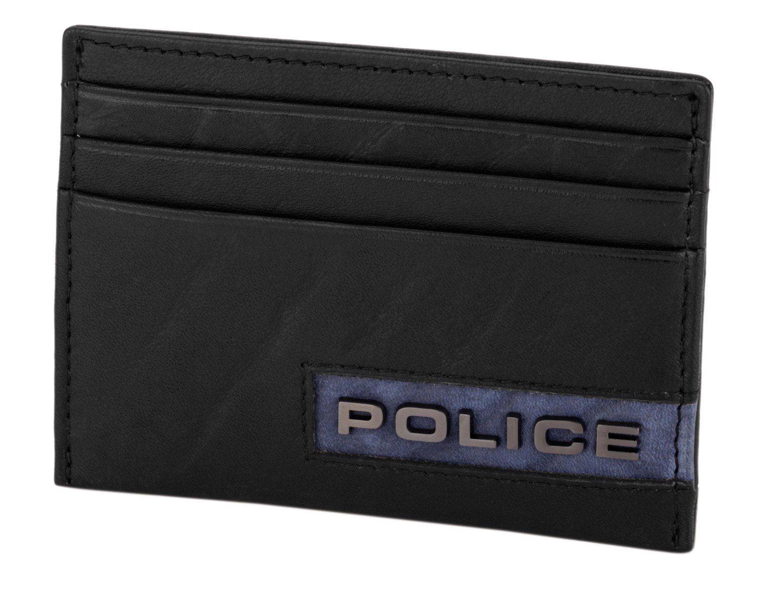 Police leather card holder black 6cc