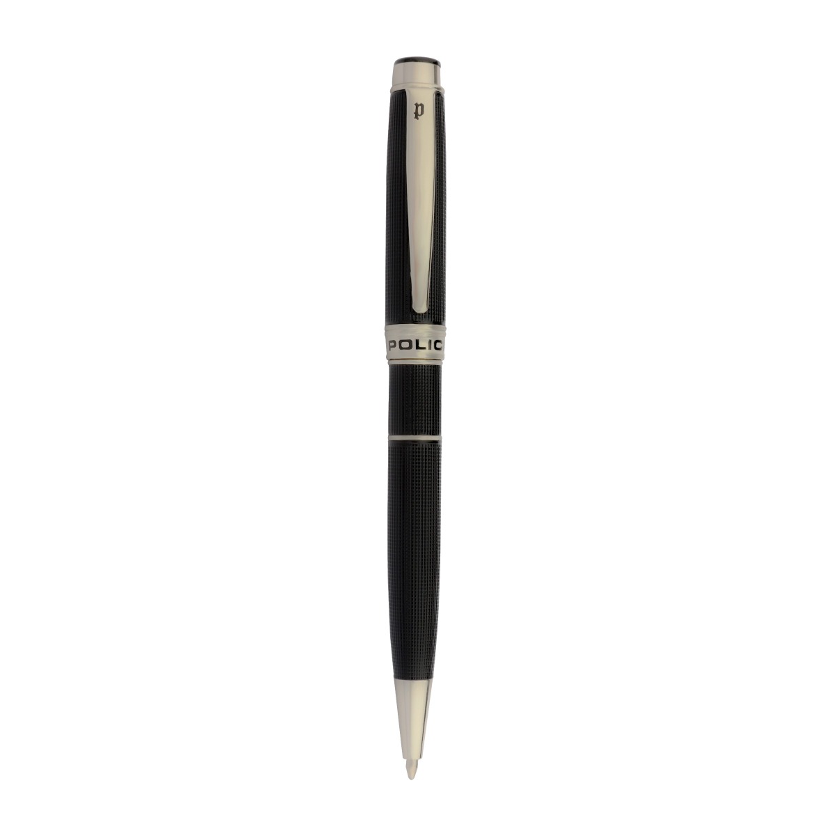 Police Aurora Men's Black and Silver Ballpoint Pen