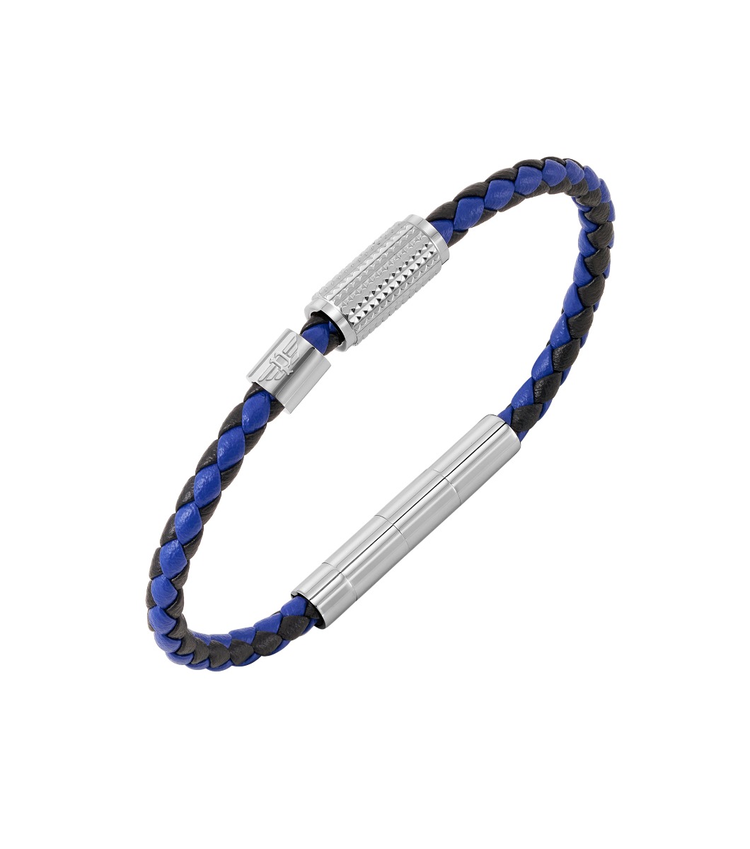 Police URBANTEXTURE Men Bracelet Blue and Black Leather