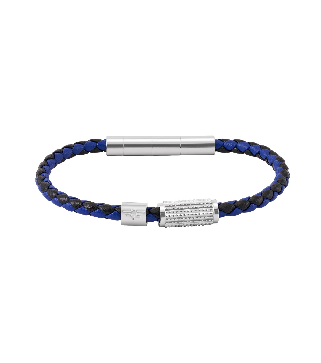 Police URBANTEXTURE Men Bracelet Blue and Black Leather