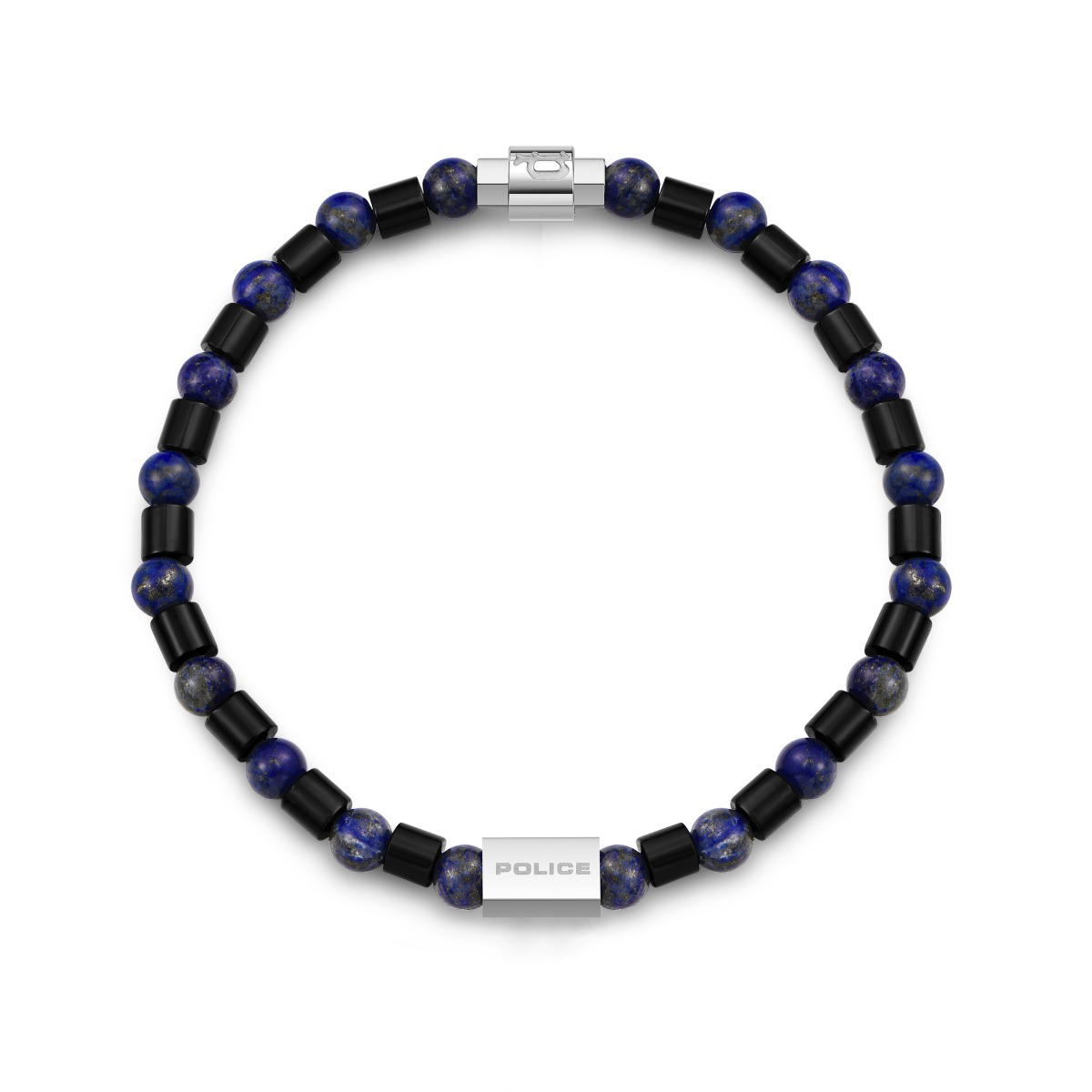 Police UC.SHINY bracelet for men black , Blue onyx 