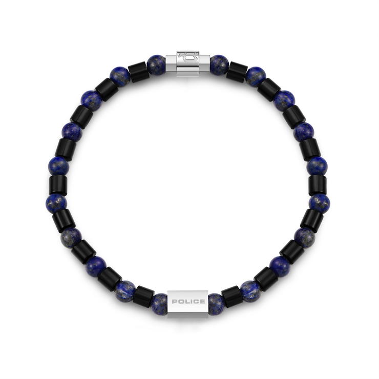 Police UC.SHINY bracelet for men black , Blue onyx 