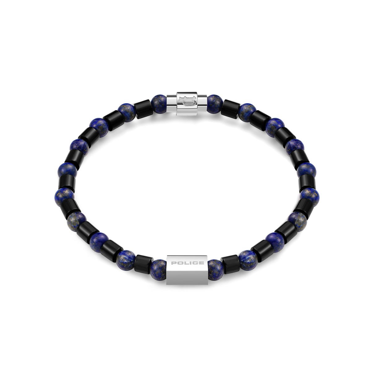 Police UC.SHINY bracelet for men black , Blue onyx 