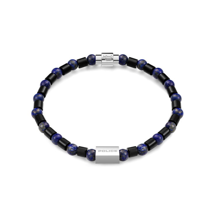 Police UC.SHINY bracelet for men black , Blue onyx 