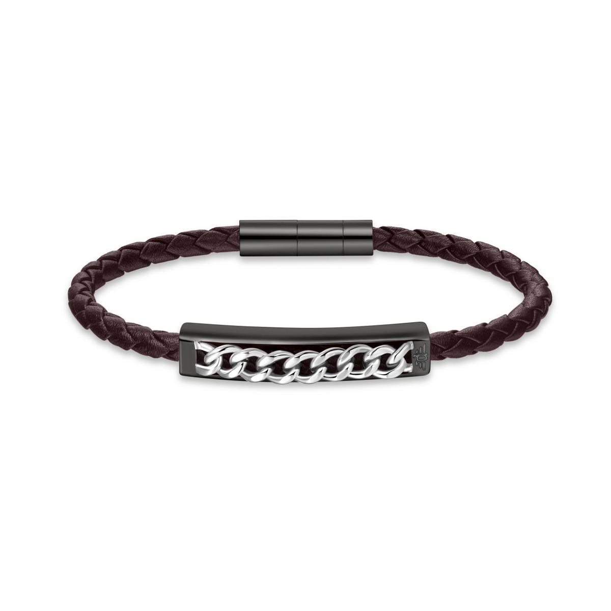 Police FETTER bracelet for men gun metal with brown leather 