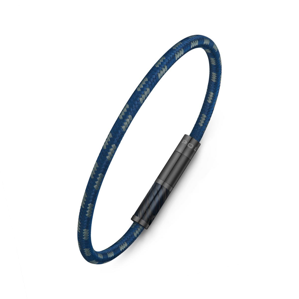 Police PLAINT bracelet for men black with blue Naylon