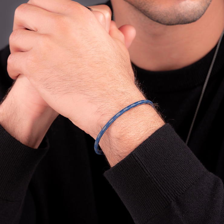 Police PLAINT bracelet for men black with blue Naylon