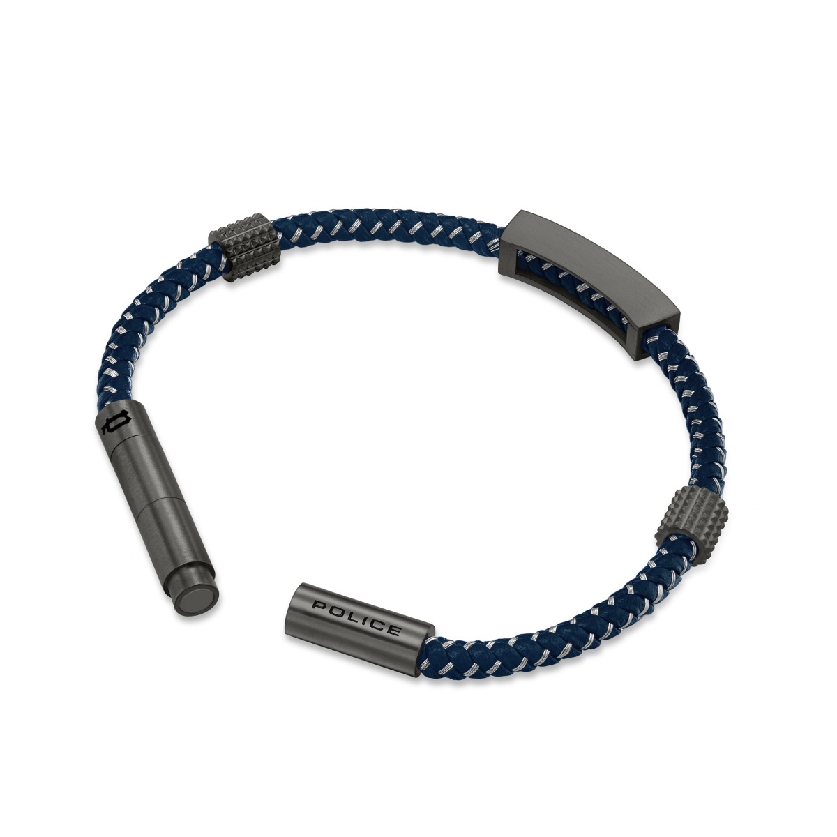 Police ASSAULT Men Bracelet Blue Leather 