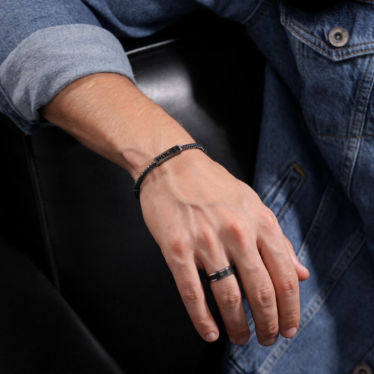 Police ASSAULT Men Bracelet Blue Leather