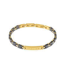 Police Men Steel Bracelet Gold and Black