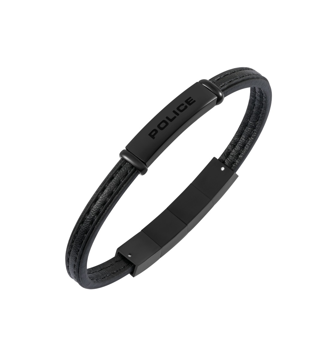 Police RECALL Men Bracelet Black Leather