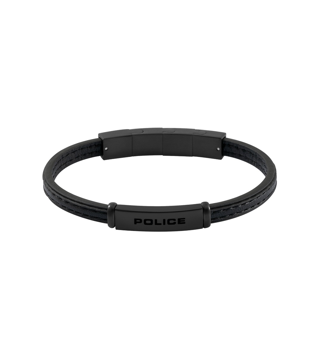 Police RECALL Men Bracelet Black Leather