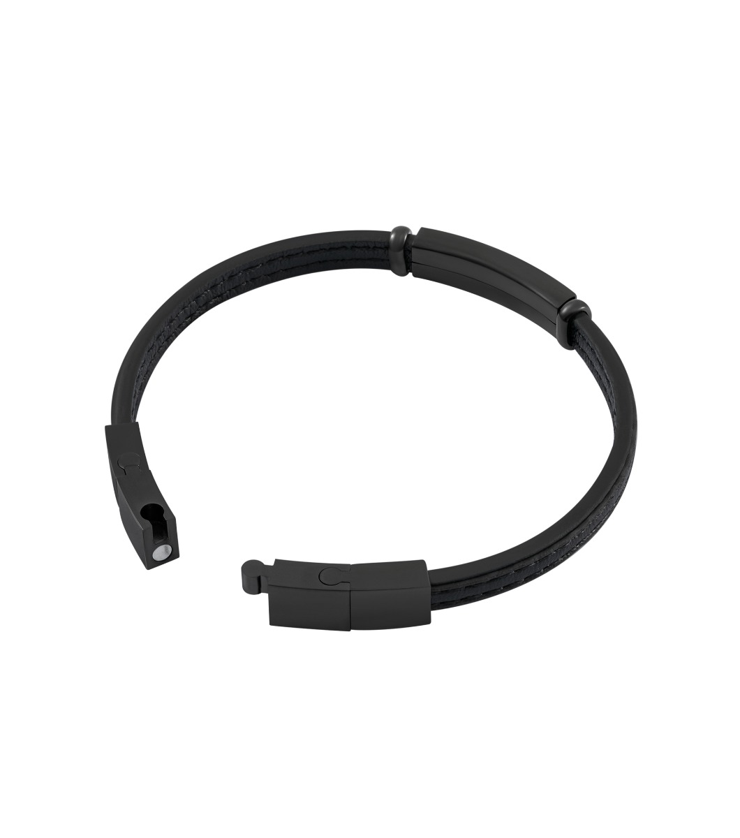Police RECALL Men Bracelet Black Leather