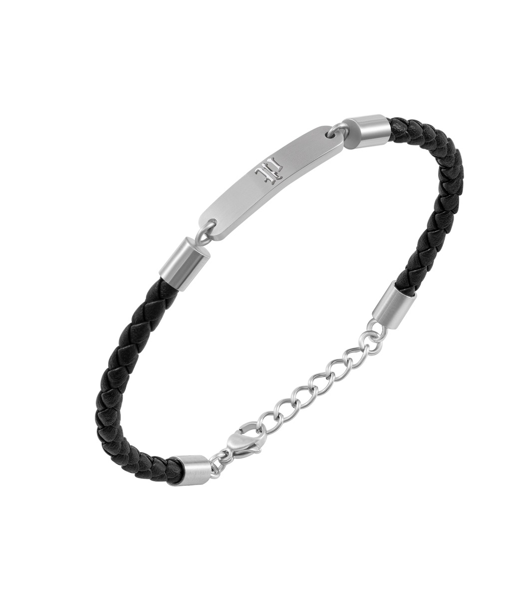 Police INTERWOVE Men Bracelet Black Leather - Steel