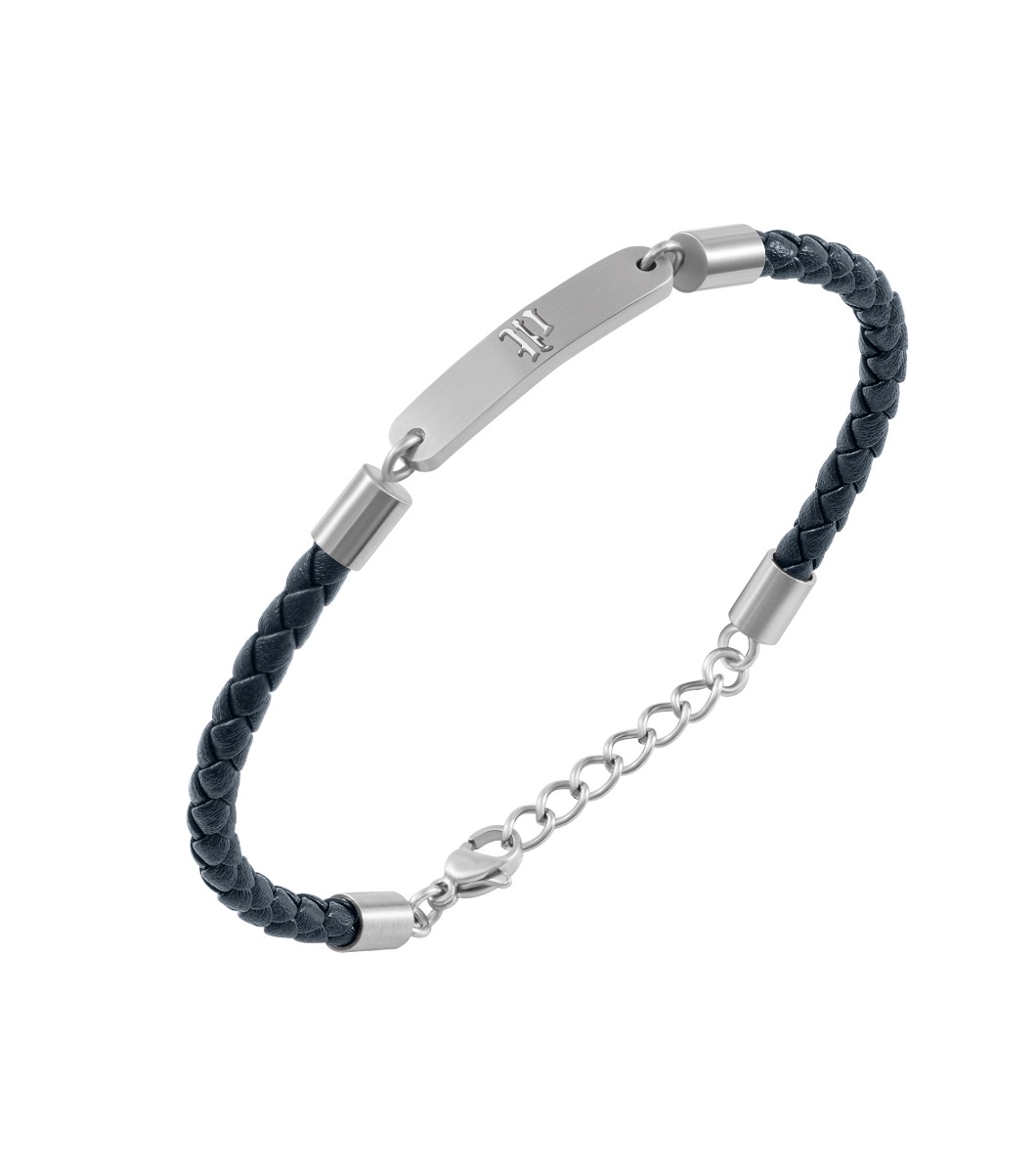 Police INTERWOVE Men Bracelet Blue Leather Stainless Steel