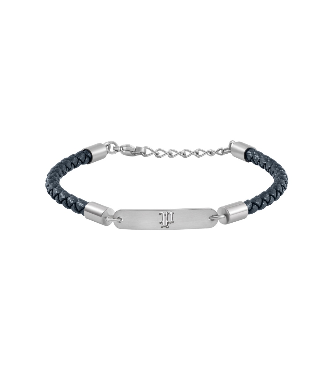 Police INTERWOVE Men Bracelet Blue Leather Stainless Steel