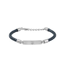 سوار بوليس انتر ووف رجالي جلد ازرق مع ستانلس ستيل