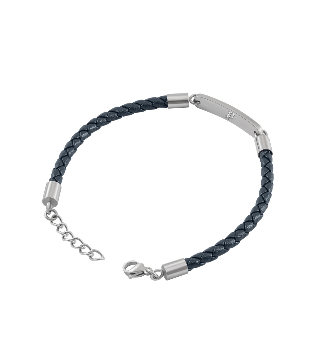 Police INTERWOVE Men Bracelet Blue Leather Stainless Steel