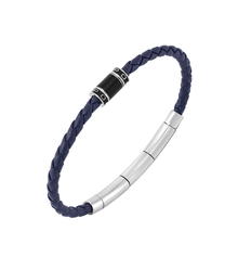 Police Men Bracelet Blue Leather 