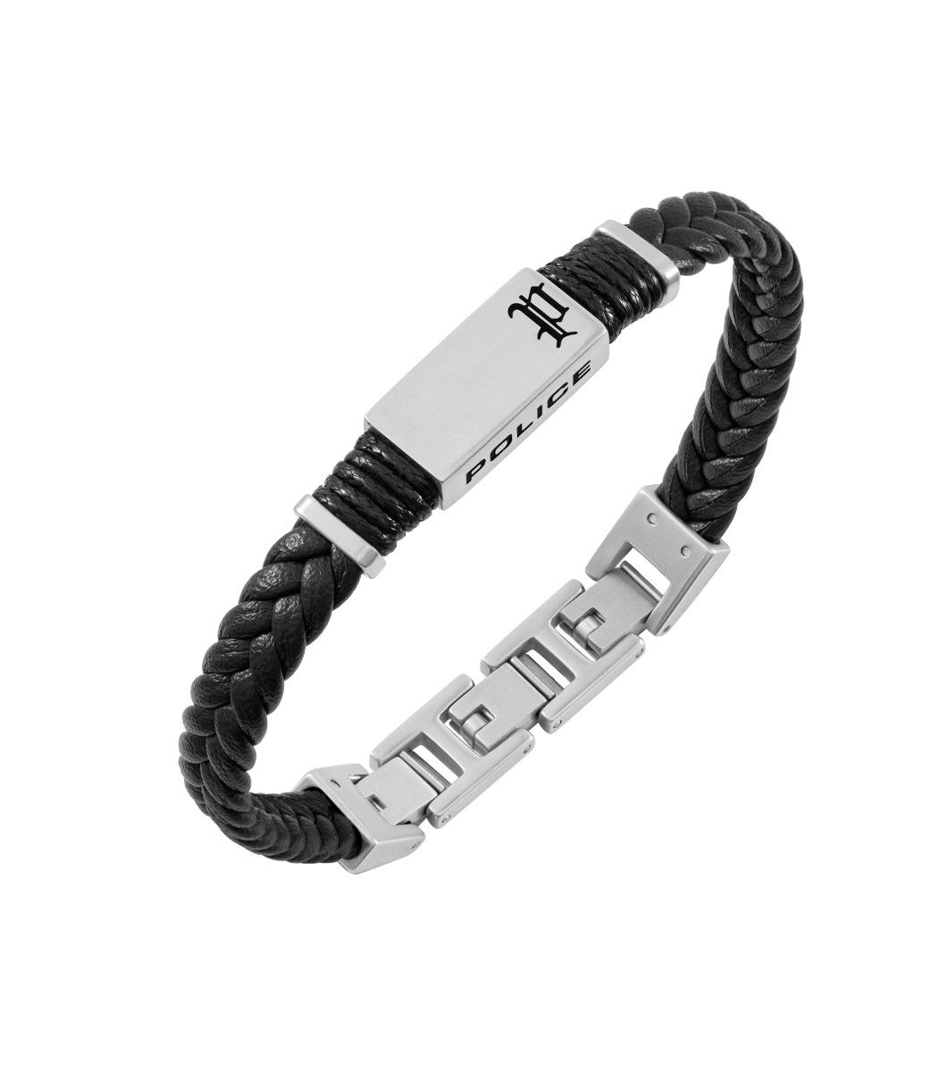 Police RIDGECORD Men Bracelet Black Leather