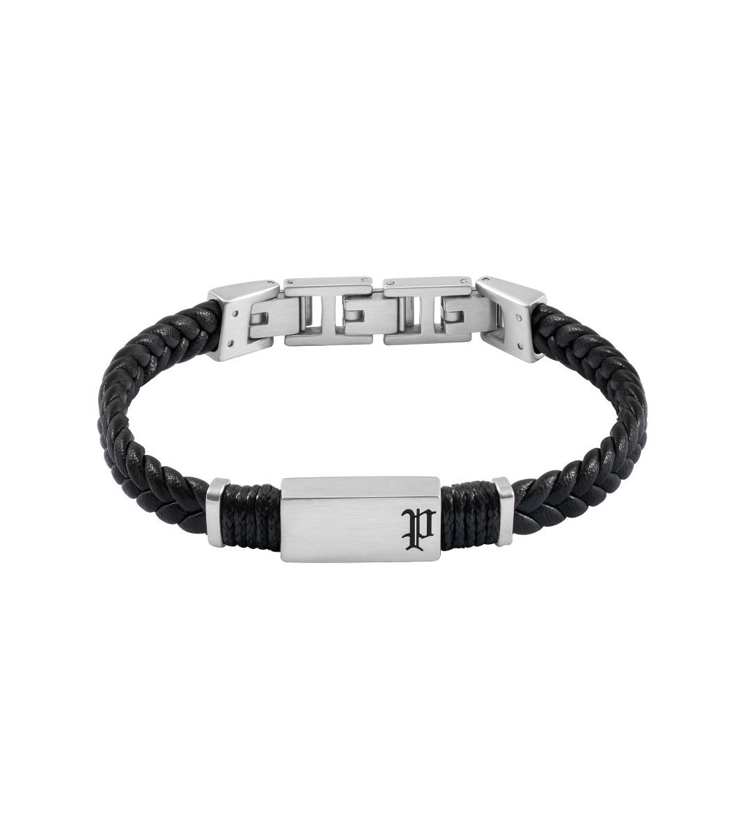 Police RIDGECORD Men Bracelet Black Leather