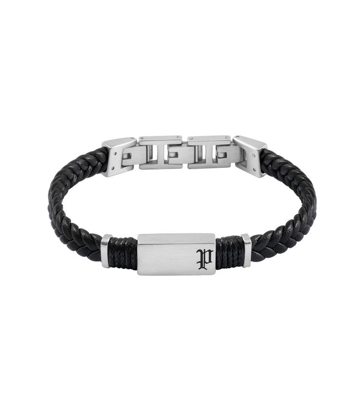 Police RIDGECORD Men Bracelet Black Leather