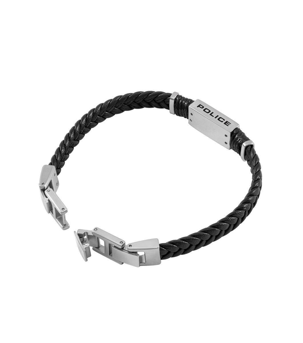 Police RIDGECORD Men Bracelet Black Leather