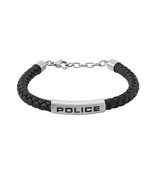 سوار بوليس سكاي فول رجالي جلد اسود مع ستانلس ستيل