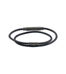 Police DUPLEX Men Leather Bracelet Blue & Black 