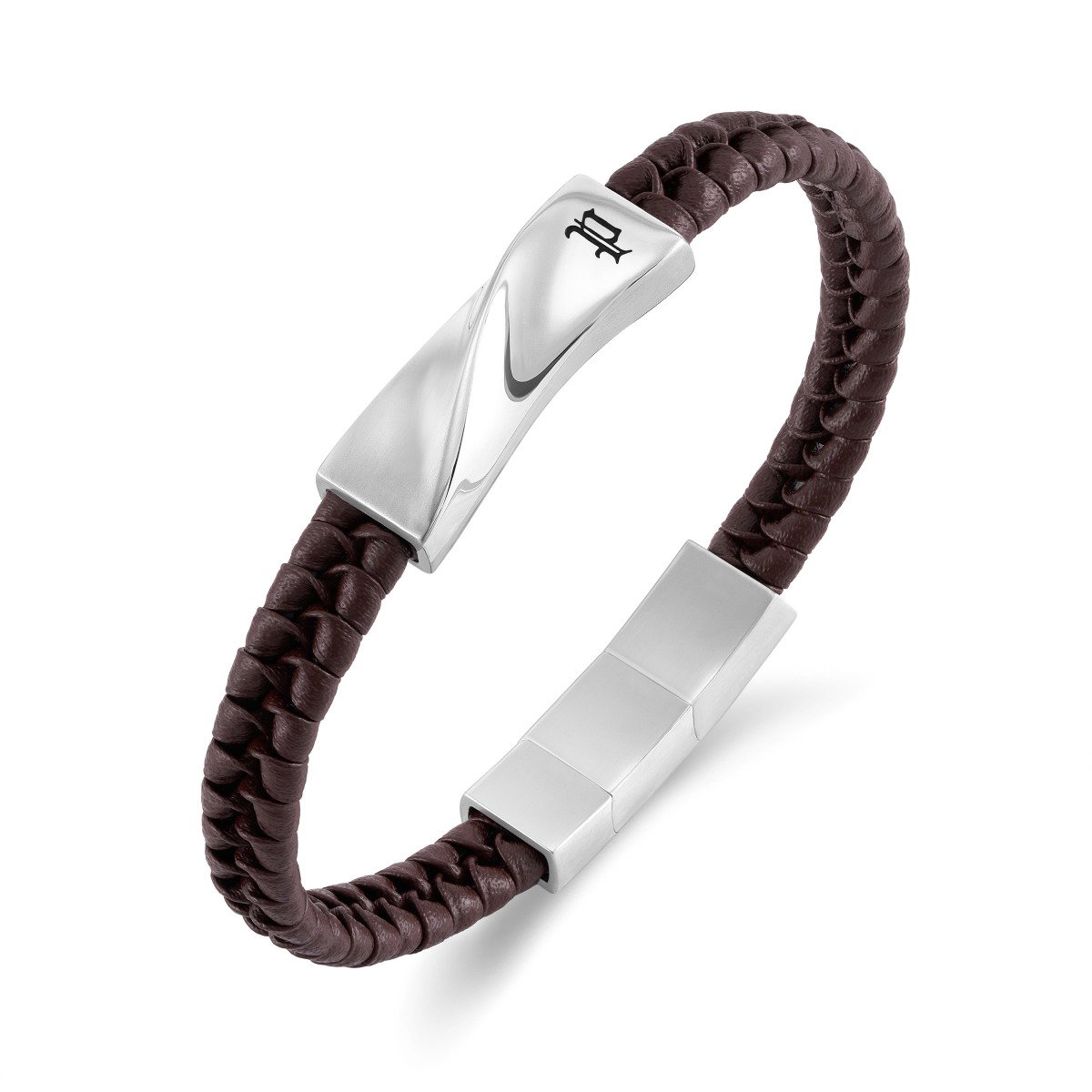 Police Contorto Men's Brown Leather Bracelet